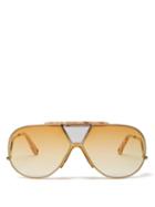 Matchesfashion.com Chlo - Alpina Aviator Sunglasses - Womens - Yellow