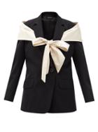 Matchesfashion.com Simone Rocha - Single-breasted Satin-tie Twill Jacket - Womens - Black