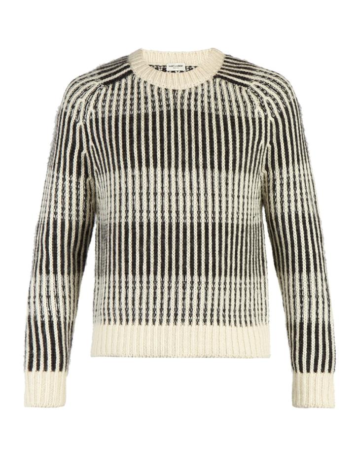 Saint Laurent Striped Crew-neck Jumper