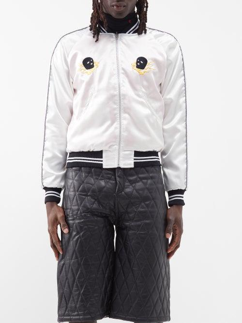 Youths In Balaclava - Reversible Embroidered Bomber Jacket - Mens - Cream
