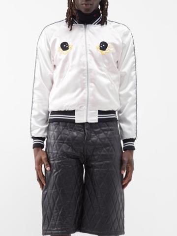 Youths In Balaclava - Reversible Embroidered Bomber Jacket - Mens - Cream