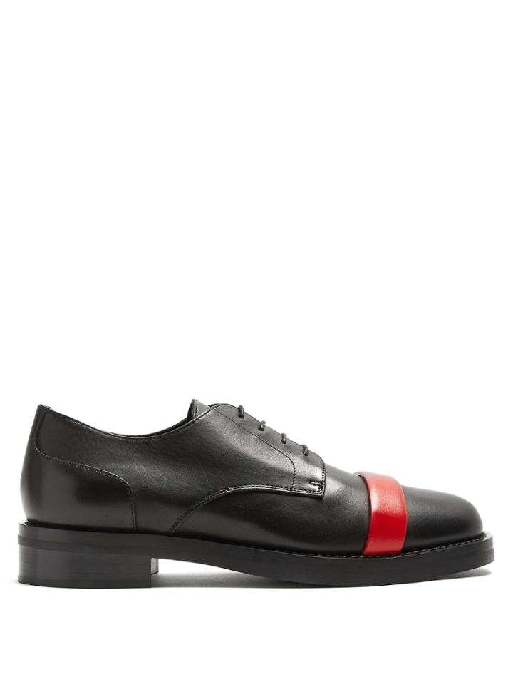 Neil Barrett Contrast-strap Leather Derby Shoes