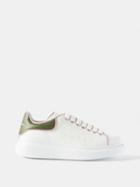 Alexander Mcqueen - Oversized Raised-sole Piped Leather Trainers - Womens - White Multi