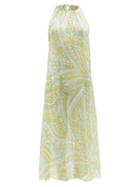 Emilio Pucci - Printed Silk-chiffon Dress - Womens - Green Print