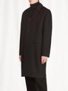 Lemaire - Single-breasted Wool Overcoat - Mens - Black