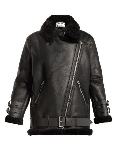 Matchesfashion.com Acne Studios - Velocite Oversized Shearling Jacket - Womens - Black