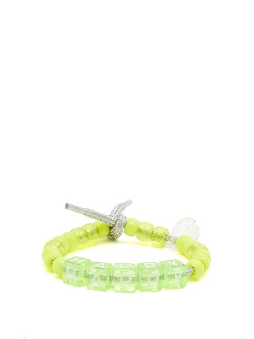 Matchesfashion.com Lauren Rubinski - Happy Beaded Bracelet - Womens - Yellow
