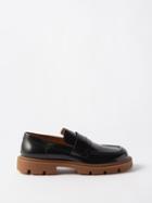 Maison Margiela - Ivy Lugged-sole Leather Loafers - Mens - Black Brown