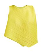 Matchesfashion.com Pleats Please Issey Miyake - Asymmetric Pleated Top - Womens - Yellow