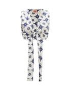 Matchesfashion.com Le Sirenuse, Positano - Sonia Cropped Star-print Cotton Top - Womens - Blue Print