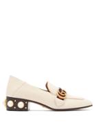 Gucci Peyton Faux-pearl Embellished Leather Loafers