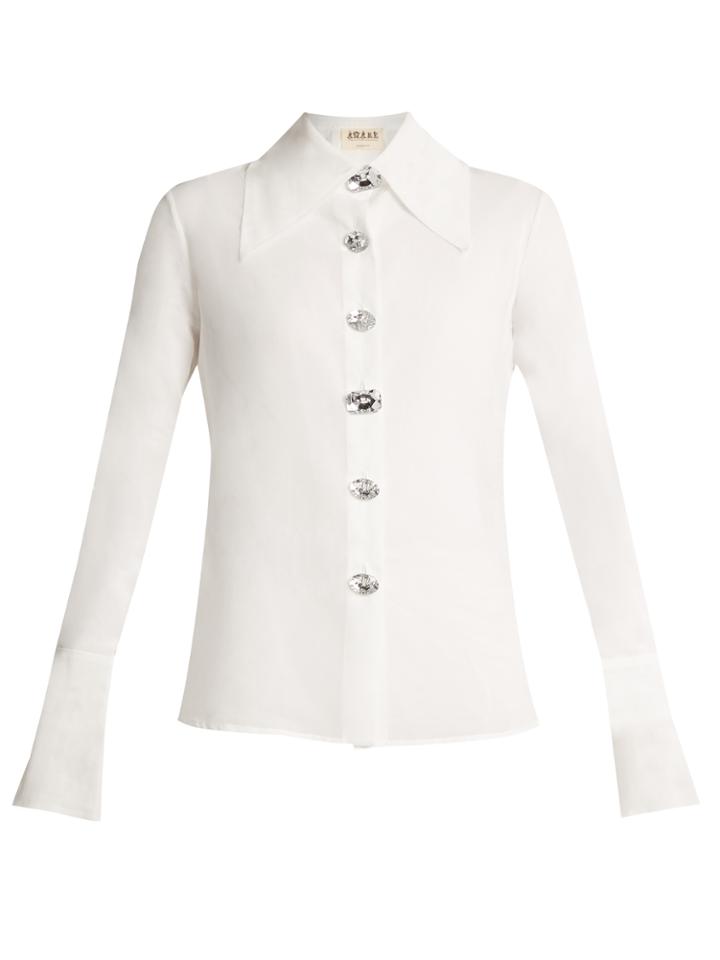 A.w.a.k.e. Oversized-collar Cotton-organdy Shirt