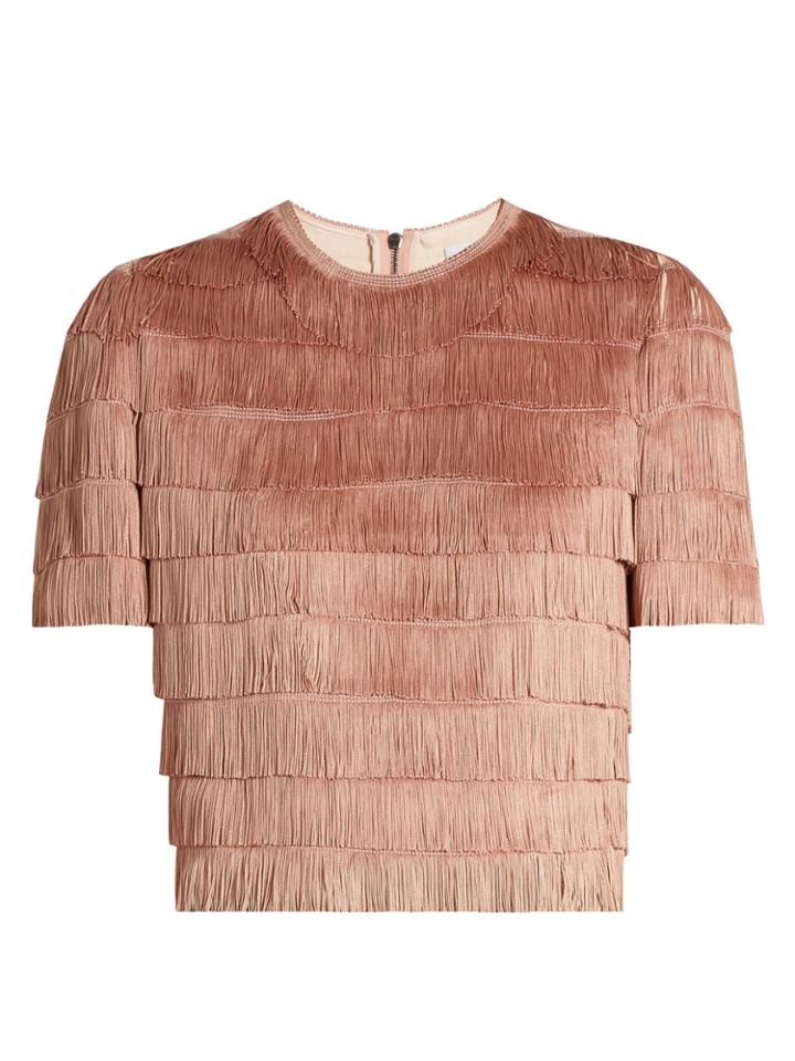 Raey Short-sleeved Fringed Top