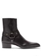 Matchesfashion.com Saint Laurent - Wyatt Point-toe Leather Boots - Mens - Black