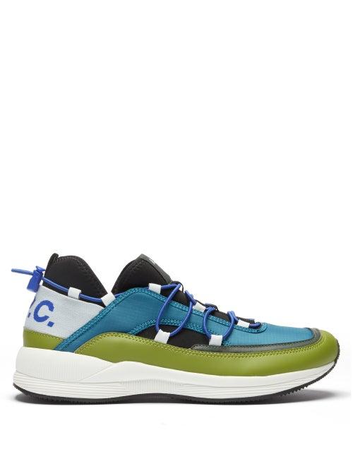 Matchesfashion.com A.p.c. - Little Joe Panelled Neoprene Trainers - Mens - Blue/green