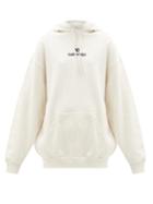 Matchesfashion.com Balenciaga - Logo-embroidered Cotton-jersey Hooded Sweatshirt - Womens - Cream