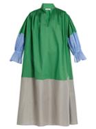 Vika Gazinskaya Colour-block Cotton-poplin Dress