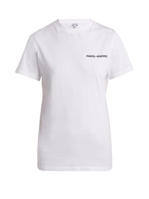 Matchesfashion.com Loewe - Printed Cotton Jersey T Shirt - Womens - White Multi