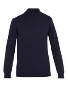 Matchesfashion.com Belstaff - Bay Zipped Cotton Blend Sweater - Mens - Navy