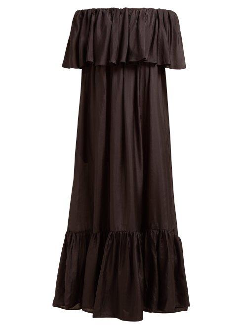 Matchesfashion.com Kalita - La Fontelina Silk Habotai Maxi Dress - Womens - Black