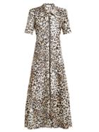 Matchesfashion.com Raey - Zip Front Leopard Print Twill Dress - Womens - Leopard
