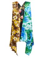 Richard Quinn Floral-print Draped Duchess Satin Dress
