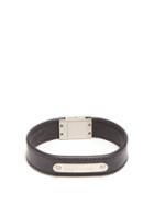 Matchesfashion.com Saint Laurent - Logo Leather Cuff Bracelet - Mens - Black