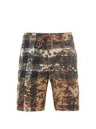 Matchesfashion.com Burberry - Breton Camouflage-print Board Shorts - Mens - Beige Multi
