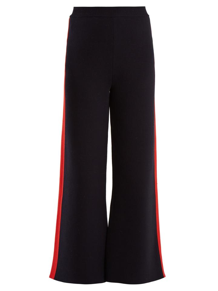 Stella Mccartney Wide-leg Striped-sided Cotton Track Pants