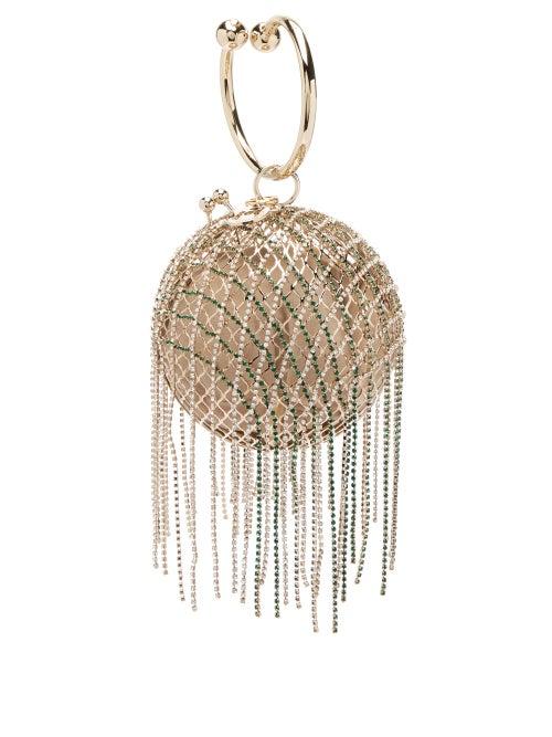 Matchesfashion.com Rosantica By Michela Panero - Camelia Crystal Embellished Cage Clutch - Womens - Crystal Multi