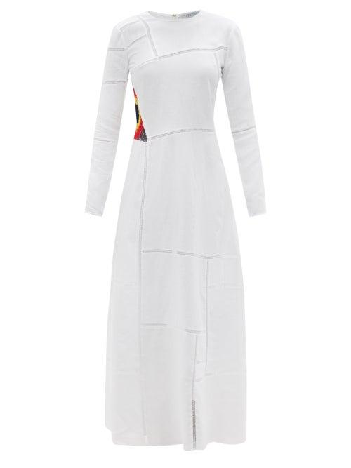 Matchesfashion.com Gabriela Hearst - Jaime Aloe-infused Linen Maxi Dress - Womens - White
