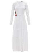 Matchesfashion.com Gabriela Hearst - Jaime Aloe-infused Linen Maxi Dress - Womens - White