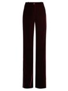 Roberto Cavalli High-rise Wide-leg Velvet Trousers