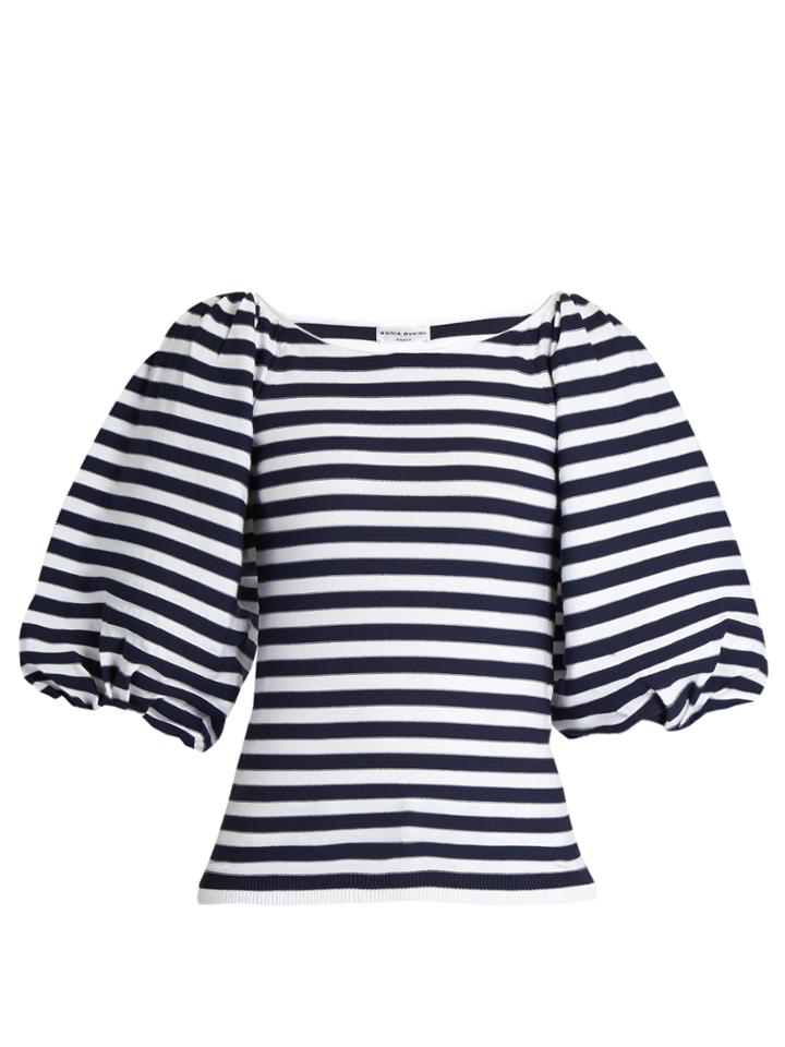 Sonia Rykiel Balloon-sleeved Striped Top