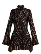 Matchesfashion.com Halpern - Sequined Mini Dress - Womens - Brown Multi