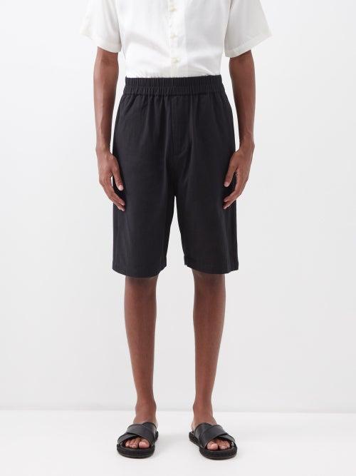 Delos - Lanzo Elasticated-waist Cotton-twill Shorts - Mens - Black