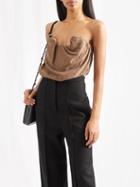Toteme - Silk-moulage Tube Top - Womens - Brown