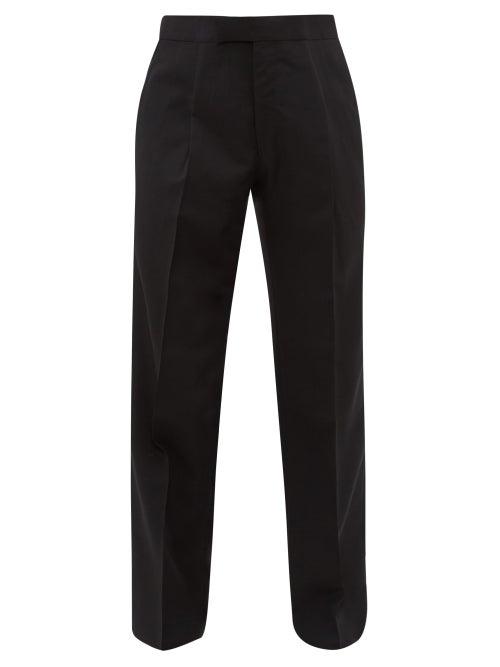 Matchesfashion.com The Row - Martin Pleated Wool Blend Wide Leg Trousers - Mens - Black