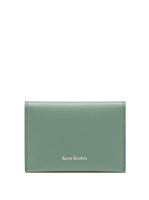 Acne Studios - Logo-debossed Bi-fold Leather Cardholder - Womens - Green