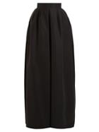 Matchesfashion.com Rochas - Pleat Detail Cotton Blend Maxi Skirt - Womens - Black