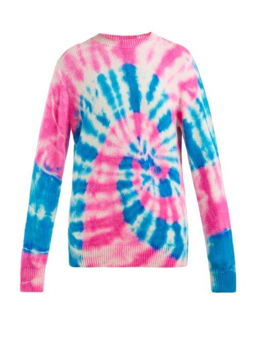 Matchesfashion.com The Elder Statesman - Tie Dyed Cashmere Sweater - Womens - White Multi