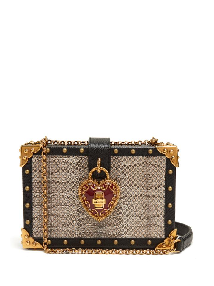 Dolce & Gabbana Heart Padlock Stud-embellished Box Bag