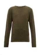 Matchesfashion.com Denis Colomb - Ribbed Sleeves Cashmere Sweater - Mens - Khaki