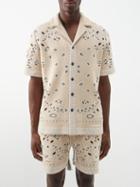 Alanui - Bandana-jacquard Cotton-piquet Shirt - Mens - Cream