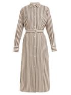 Matchesfashion.com Max Mara Beachwear - Folgore Shirtdress - Womens - Grey Stripe