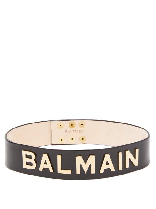 Matchesfashion.com Balmain - Logo Leather Belt - Womens - Black