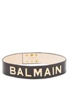 Matchesfashion.com Balmain - Logo Leather Belt - Womens - Black