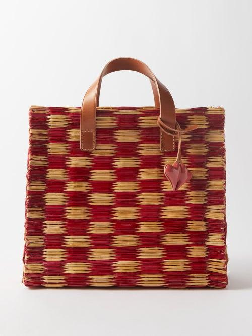 Heimat Atlantica - Chacha Large Rattan Tote Bag - Womens - Red Multi