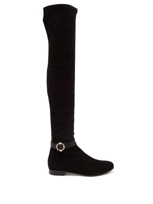 Matchesfashion.com Jimmy Choo - Myren Knee High Suede Boots - Womens - Black