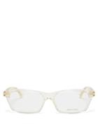 Bottega Veneta - Rectangular Acetate Glasses - Womens - Beige